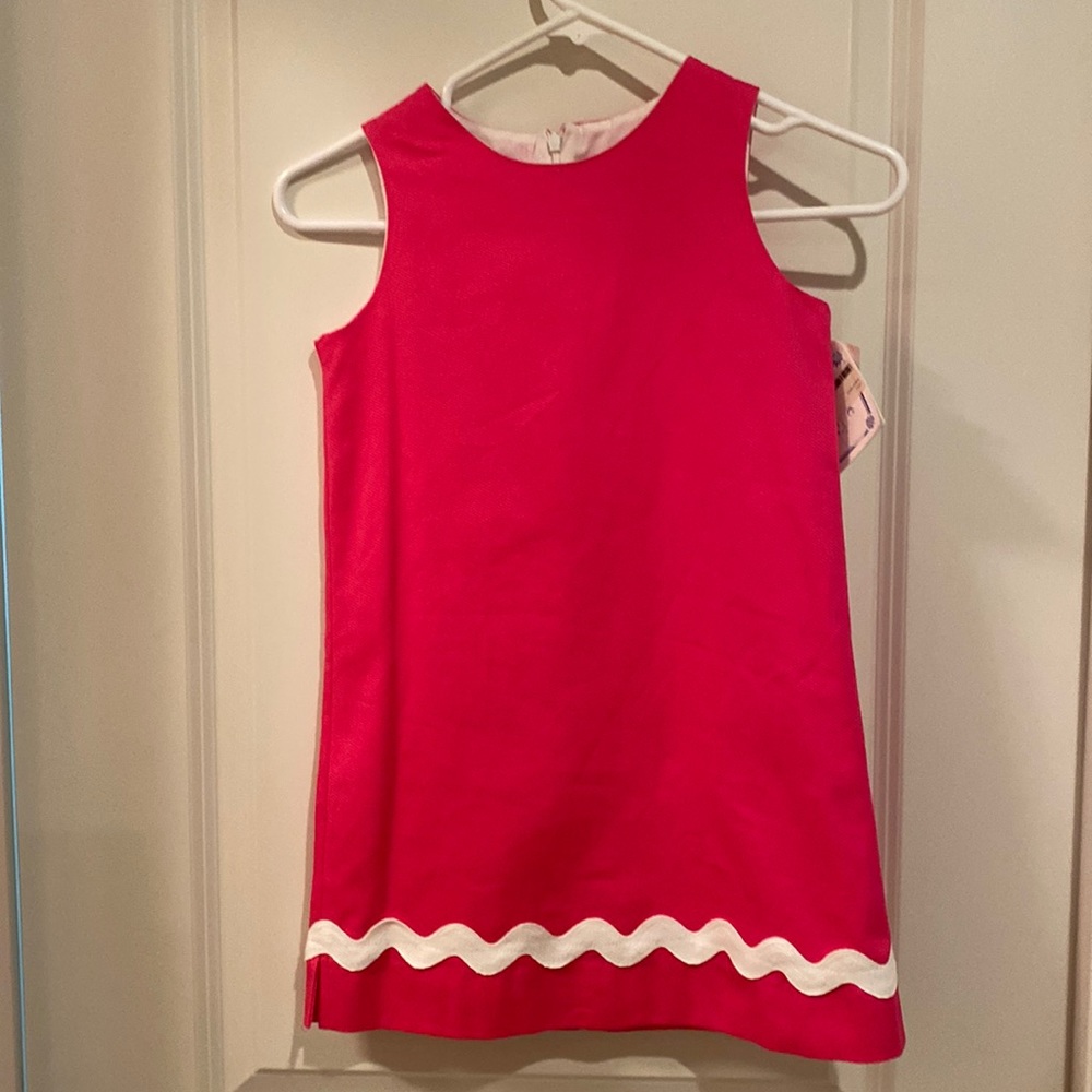 Bailey Boys - Girls Hot Pink with White Trim Dress